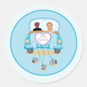 Sticker Rond Sceau d'enveloppe de Mariage de voiture classique 