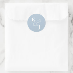 Sticker Rond Sceau d'enveloppe de mariage inversé D Bleu Ampers