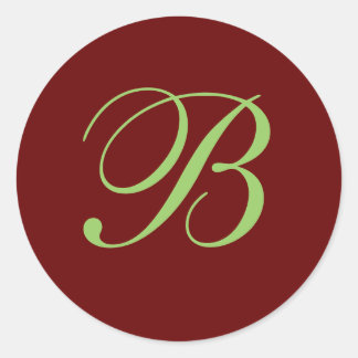 Sticker Rond Sceau d'enveloppe de monogramme B
