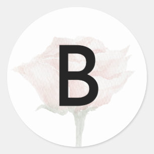 Sticker Rond Sceau d'enveloppe de monogramme de mariage de rose