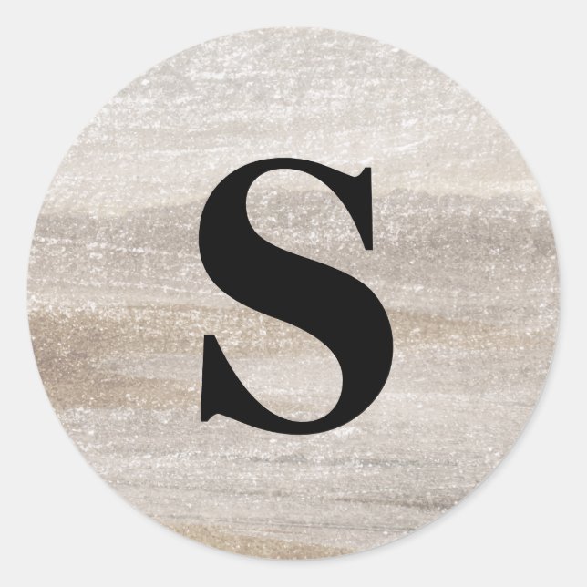 Sticker Rond Sceau d'enveloppe de monogramme de Parties scintil (Devant)