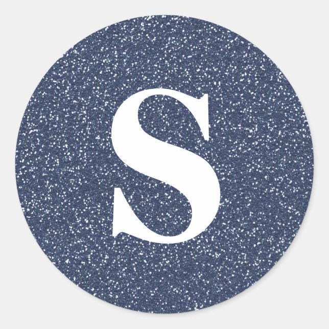 Sticker Rond Sceau d'enveloppe de monogramme de Parties scintil (Devant)