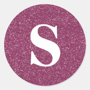 Sticker Rond Sceau d'enveloppe de monogramme de Parties scintil
