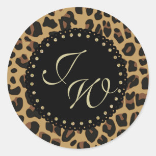 Sticker Rond Sceau d'enveloppe de monogramme Jaguar
