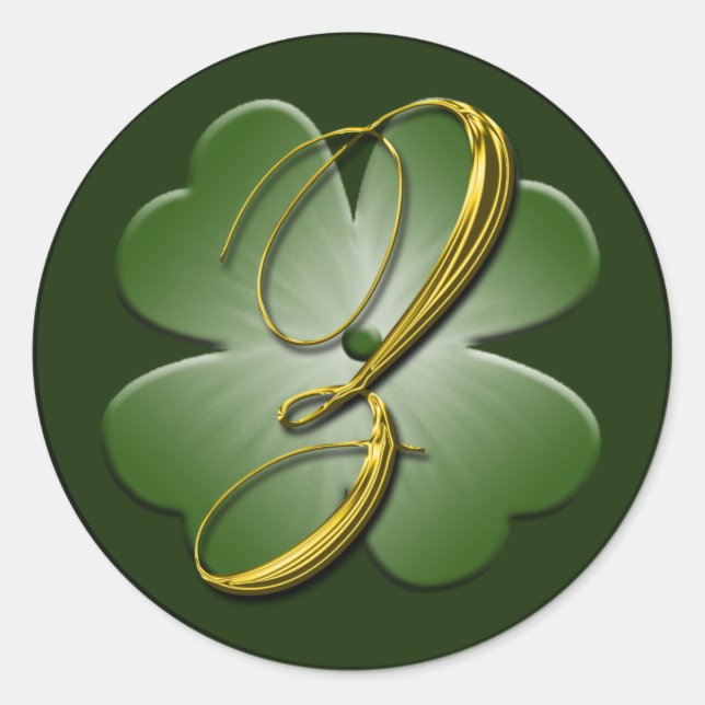 Sticker Rond Sceau d'enveloppe de Monogramme Z de mariage irlan (Devant)