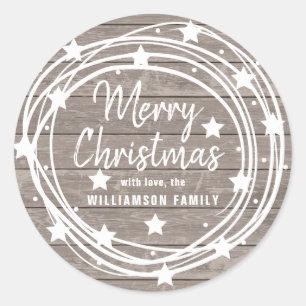 Sticker Rond Sceau d'enveloppe de Noël rustique