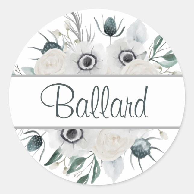 Sticker Rond Sceau d'enveloppe de nom personnalisé (Devant)