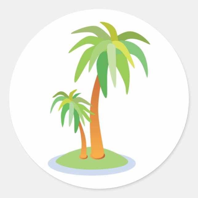 Sticker Rond Sceau d'enveloppe de palmiers Mariages tropicaux (Devant)