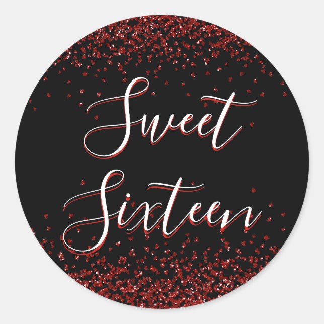 Sticker Rond Sceau d'enveloppe de Sweet sixteen de Parties scin (Devant)