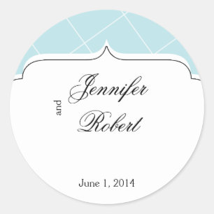 Sticker Rond Sceau d'enveloppe d'enveloppes bleu diamant Aqua