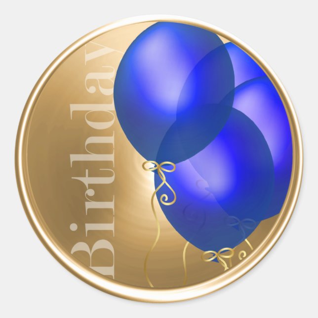 Sticker Rond Sceau d'enveloppe des ballons d'anniversaire (Devant)