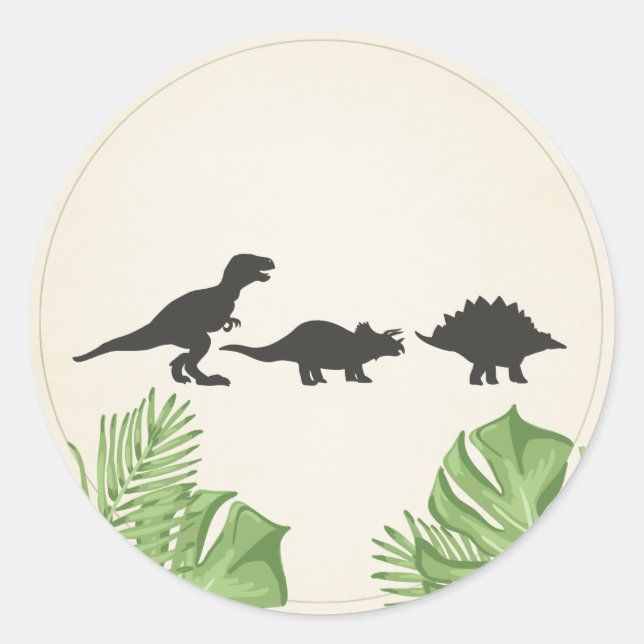 Sticker Rond Sceau d'enveloppe Dinosaur Dino (Devant)