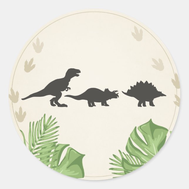 Sticker Rond Sceau d'enveloppe Dinosaur Dino (Devant)
