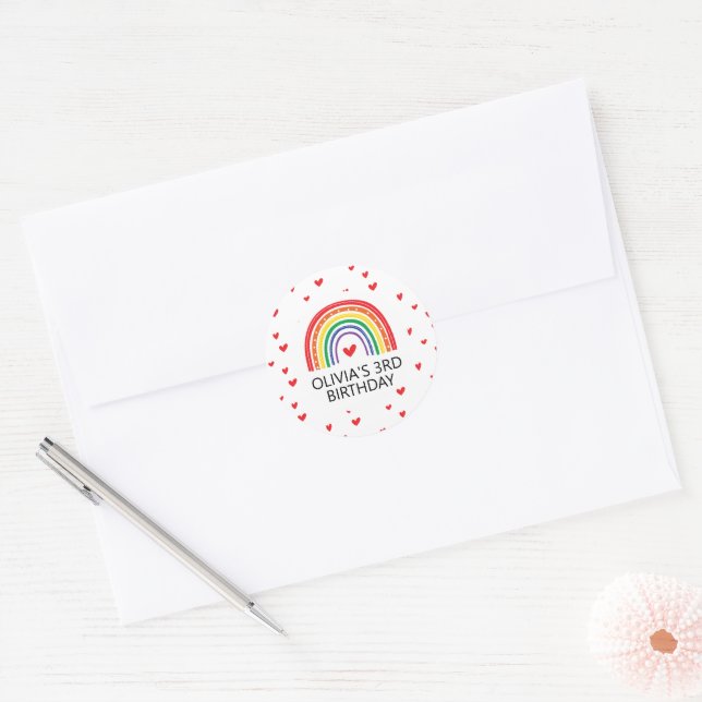 Sticker Rond Sceau d'enveloppe d'invitation d'anniversaire Arc- (Enveloppe)