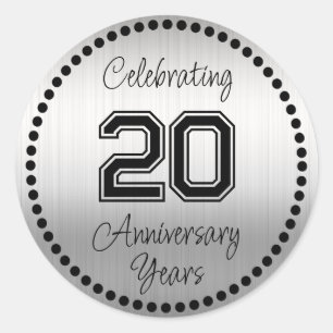 Sticker Rond Sceau d'enveloppe du 20e anniversaire