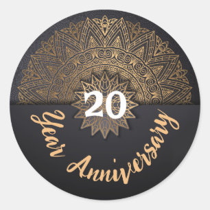 Sticker Rond Sceau d'enveloppe du 20e anniversaire