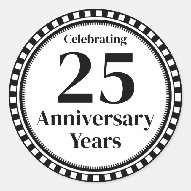Sticker Rond Sceau d'enveloppe du 25 ans (Devant)