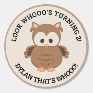 Sticker Rond Sceau d'enveloppe du 2e anniversaire de la Chouett