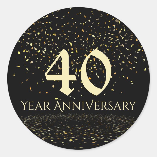 Sticker Rond Sceau d'enveloppe du 40e anniversaire (Devant)