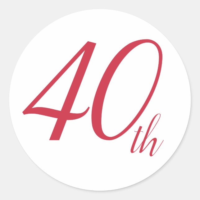 Sticker Rond Sceau d'enveloppe du 40e anniversaire (Devant)