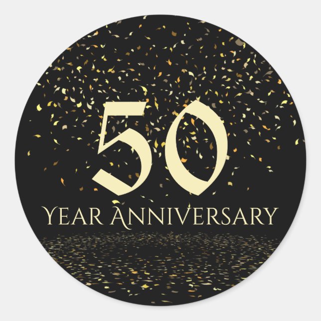 Sticker Rond Sceau d'enveloppe du 50e anniversaire (Devant)