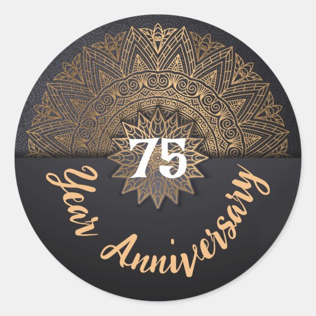 Sticker Rond Sceau d'enveloppe du 75 ans (Devant)