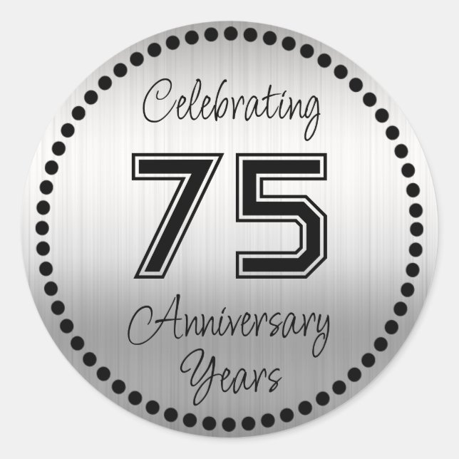 Sticker Rond Sceau d'enveloppe du 75 ans (Devant)