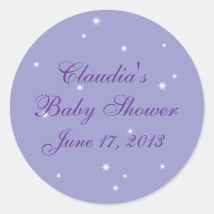 Sticker Rond Sceau d'enveloppe du Baby shower Star Lights