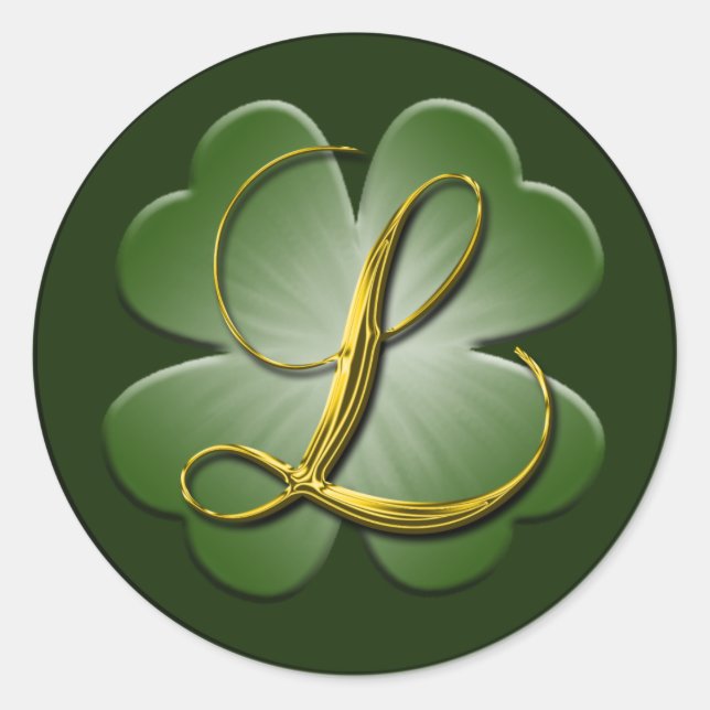 Sticker Rond Sceau d'enveloppe du Mariage irlandais Monogramme  (Devant)