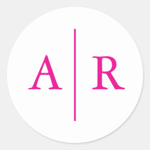 Sticker Rond Sceau d'enveloppe élégant minimaliste rose chaud,