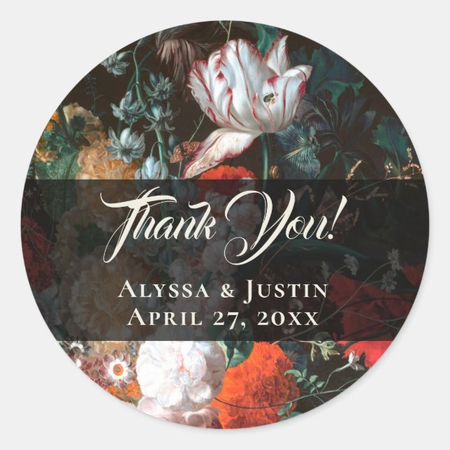 Sticker Rond Sceau d'enveloppe en Merci de peintre néerlandais  (Devant)