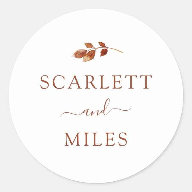 Sticker Rond Sceau d'enveloppe en terre cuite de automne minima (Devant)