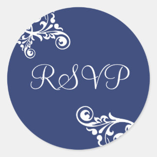 Sticker Rond Sceau d'enveloppe fleurie RSVP