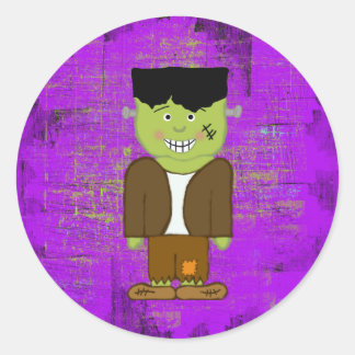Sticker Rond Sceau d'enveloppe Frankenstein Halloween