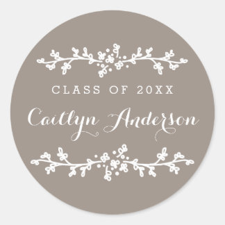 Sticker Rond Sceau d'enveloppe graduée personnalisée à motif fl
