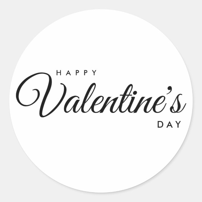 Sticker Rond Sceau d'enveloppe Heureuse Sainte-Valentin simple (Devant)