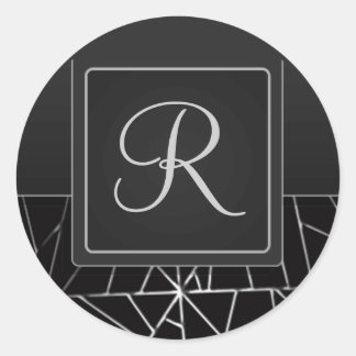 Sticker Rond Sceau d'enveloppe initiale à onglets