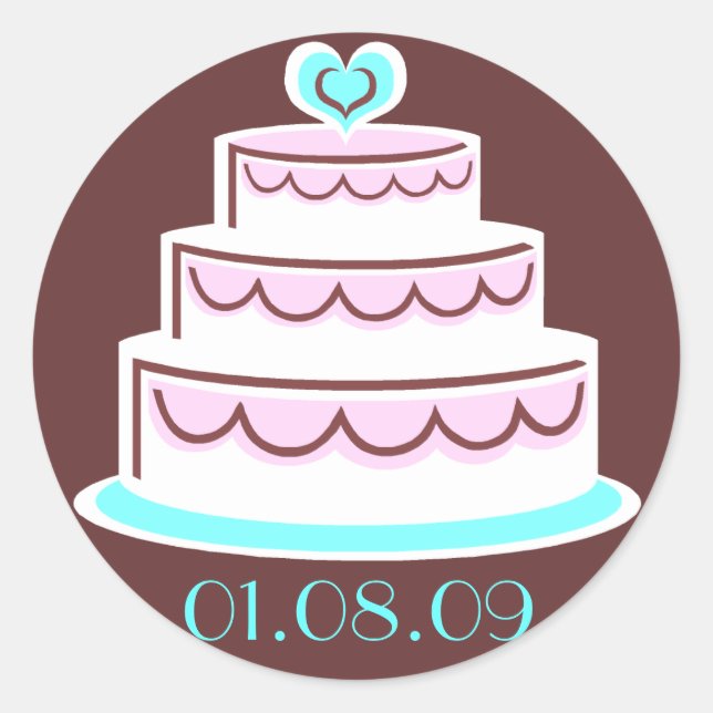 Sticker Rond Sceau d'enveloppe mariage (Devant)