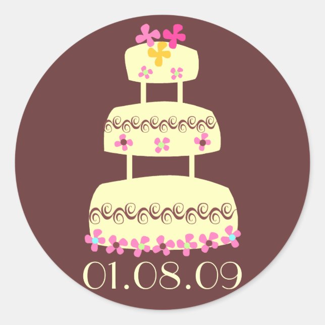 Sticker Rond Sceau d'enveloppe mariage (Devant)