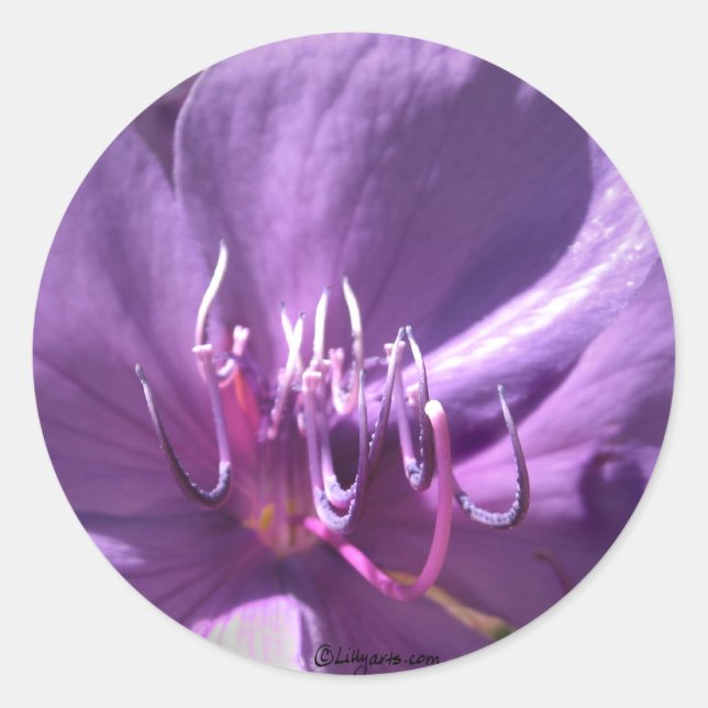 Sticker Rond Sceau d'enveloppe Mariage à fleurs violettes (Devant)