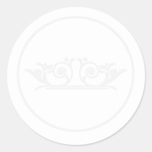 Sticker Rond Sceau d'enveloppe Mariage blanc/argenté élégant
