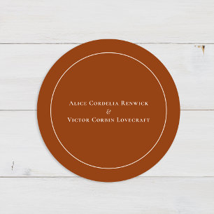 Sticker Rond Sceau d'enveloppe Mariage Boho Arch en terre cuite