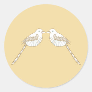 Sticker Rond Sceau d'enveloppe Mariage Brown/Tan Inséparables