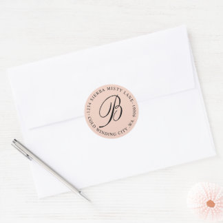 Sticker Rond Sceau d'enveloppe Mariage de l'adresse de retour M