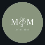 Sticker Rond Sceau d'enveloppe Mariage de Monogramme vert profo<br><div class="desc">Ajoutez une touche de sophistication et de charme personnel à votre correspondance mariage avec nos joints d'enveloppes de monogramme Deep Sage Green. Parfaits pour un thème de mariage moderne et élégant, ces sceaux fournissent une touche de finition raffinée qui fera ressortir vos invitations.</div>