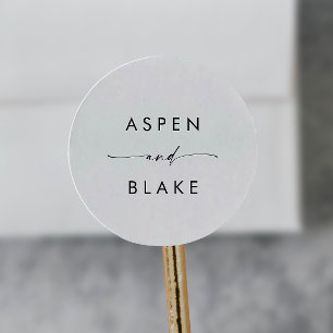 Sticker Rond Sceau d'enveloppe Mariage de script moderne