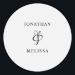 Sticker Rond Sceau d'enveloppe Mariage de script moderne simple<br><div class="desc">Sceau d'enveloppe Mariage de script moderne simple</div>