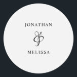 Sticker Rond Sceau d'enveloppe Mariage de script moderne simple<br><div class="desc">Sceau d'enveloppe Mariage de script moderne simple</div>