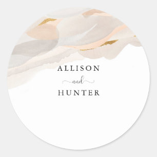 Sticker Rond Sceau d'enveloppe mariage   Dusty Rose