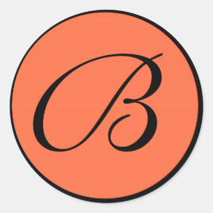 Sticker Rond Sceau d'enveloppe Mariage monogramme de Tangerine